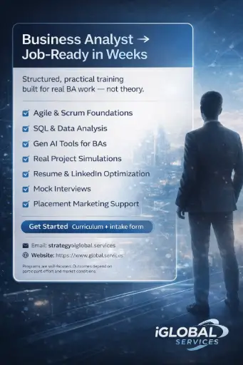 [IG-BA-PRO-COHORT] AI Generalist | Business Analyst |  Scrum, Agile, Jira & Confluence | Program